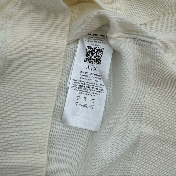 NWT Armani Exchange Wool Blend Pullover Sweater Men’s Size M Blue/White $110 - Picture 12 of 15